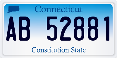 CT license plate AB52881