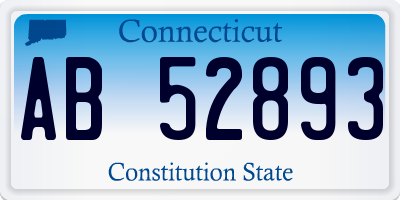CT license plate AB52893