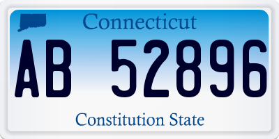 CT license plate AB52896