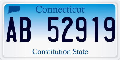CT license plate AB52919