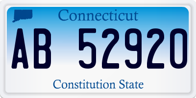 CT license plate AB52920