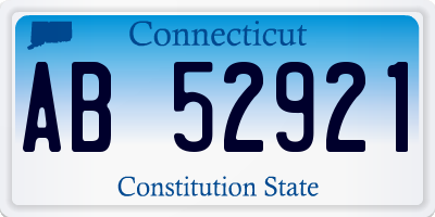 CT license plate AB52921