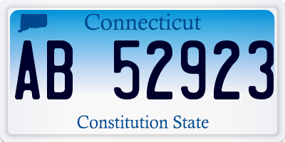 CT license plate AB52923