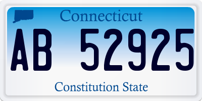 CT license plate AB52925