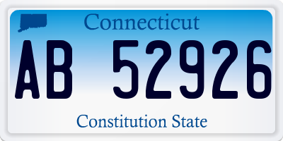 CT license plate AB52926