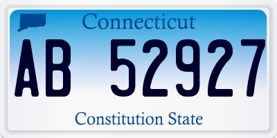 CT license plate AB52927