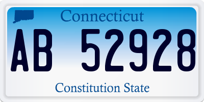 CT license plate AB52928