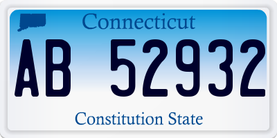 CT license plate AB52932