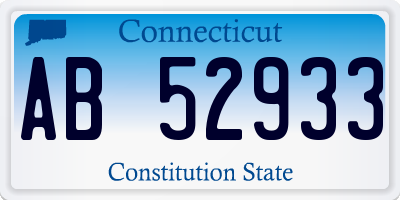 CT license plate AB52933