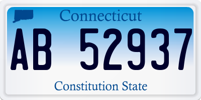 CT license plate AB52937