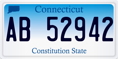 CT license plate AB52942