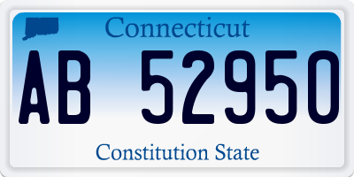 CT license plate AB52950