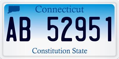 CT license plate AB52951