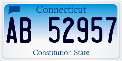 CT license plate AB52957