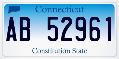 CT license plate AB52961