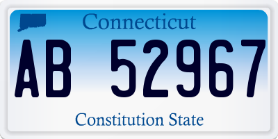 CT license plate AB52967