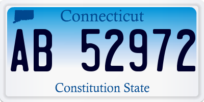 CT license plate AB52972