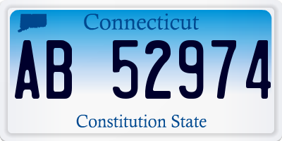 CT license plate AB52974