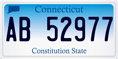 CT license plate AB52977