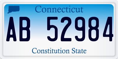 CT license plate AB52984