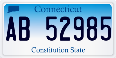 CT license plate AB52985