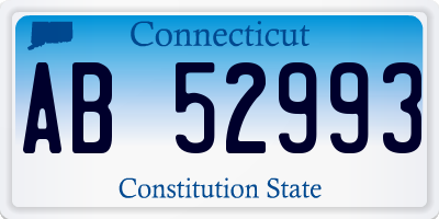 CT license plate AB52993