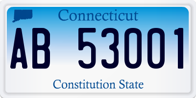 CT license plate AB53001