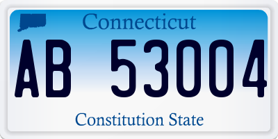 CT license plate AB53004