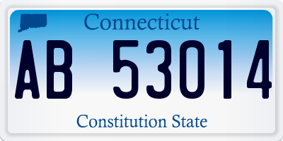 CT license plate AB53014