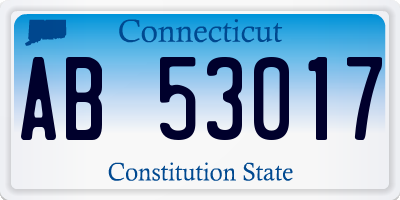 CT license plate AB53017