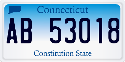 CT license plate AB53018