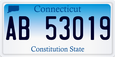 CT license plate AB53019