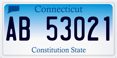 CT license plate AB53021