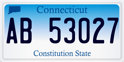 CT license plate AB53027