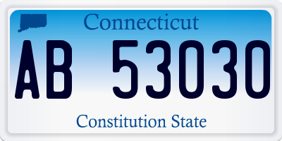 CT license plate AB53030