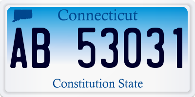 CT license plate AB53031