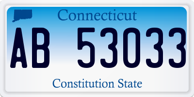 CT license plate AB53033