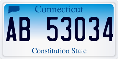 CT license plate AB53034