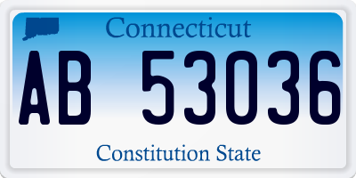 CT license plate AB53036