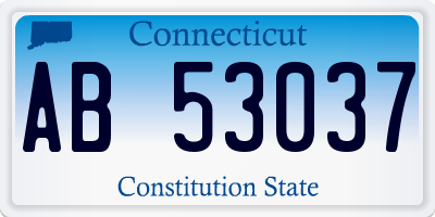 CT license plate AB53037