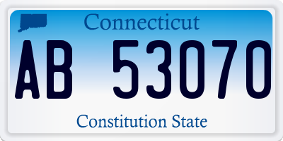 CT license plate AB53070