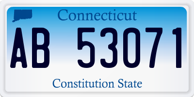 CT license plate AB53071