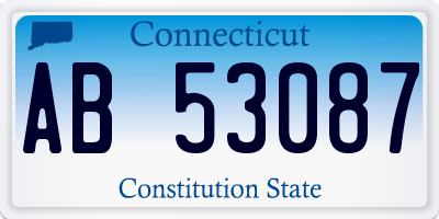 CT license plate AB53087