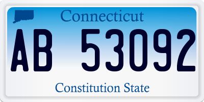 CT license plate AB53092