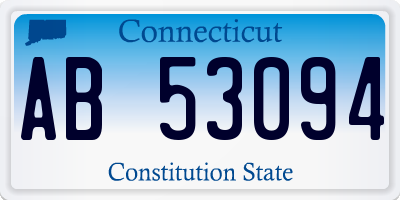 CT license plate AB53094