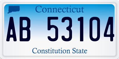 CT license plate AB53104