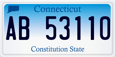 CT license plate AB53110