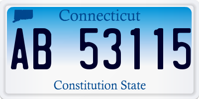 CT license plate AB53115