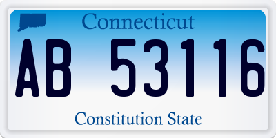 CT license plate AB53116