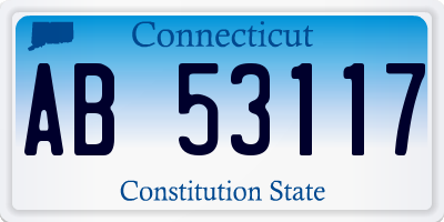 CT license plate AB53117